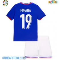 Camisa de time de futebol França Youssouf Fofana #19 Replicas 1º Equipamento Infantil Europeu 2024 Manga Curta (+ Calças curtas)